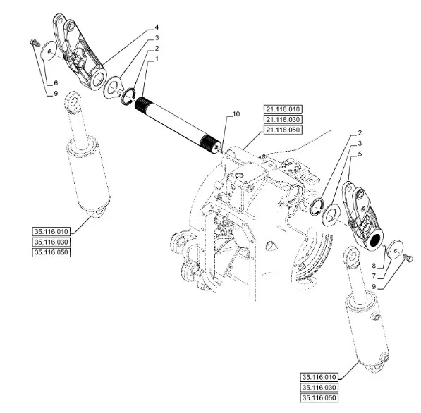 48041578 - Вал крепл. навески на корп. моста задн. Т7/Pm.